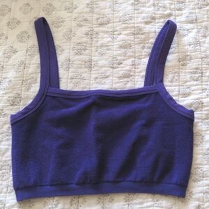 TNA terry cloth crop tank, purple, L